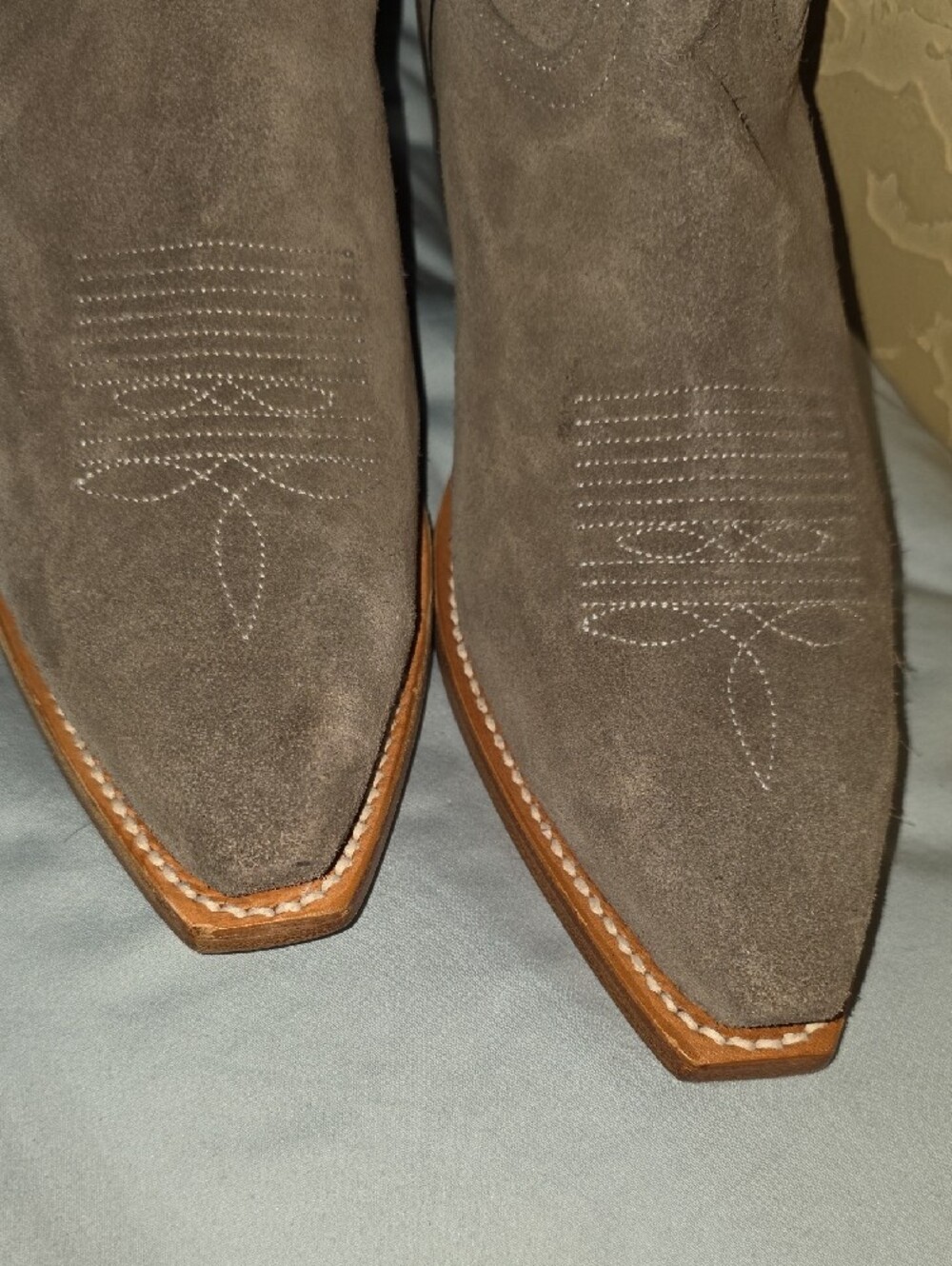350- Tony Lama Ash Grey Liz Suede Western Knee-High Boots Dr4260 Size10B - Picture 7 of 14